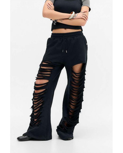Minga Blue Faithless Cursive Lace Joggers