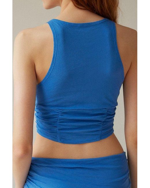 Out From Under Blue Arlo Ruched Cropped Top