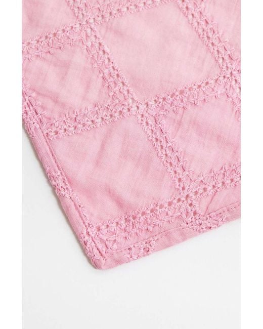 Urban Outfitters Pink Uo Cotton Check Headscarf