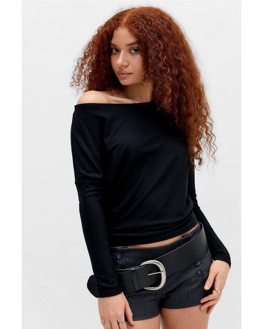 Silence + Noise Blue Silence + Noise Livia Off-shoulder T-shirt