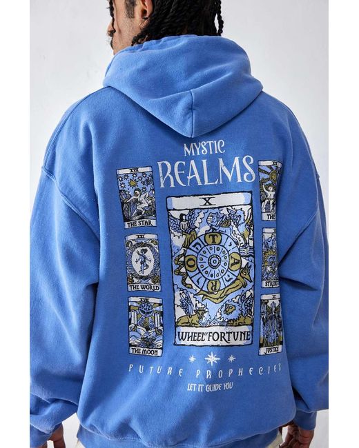 Urban Outfitters Uo - hoodie "realms" in mit tarot-print in Blue für Herren