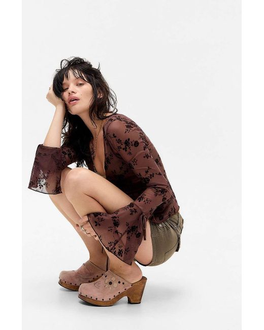 Silence + Noise Brown Silence + Noise Tilly Flock Top