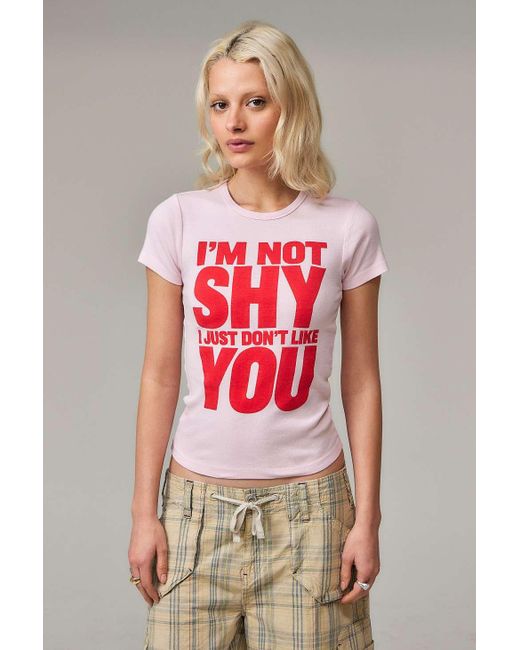Urban Outfitters Red Uo I'm Not Shy Baby T-shirt