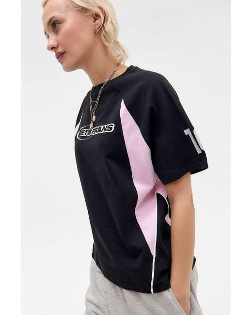 iets frans Blue Panelled Boyfriend T-shirt