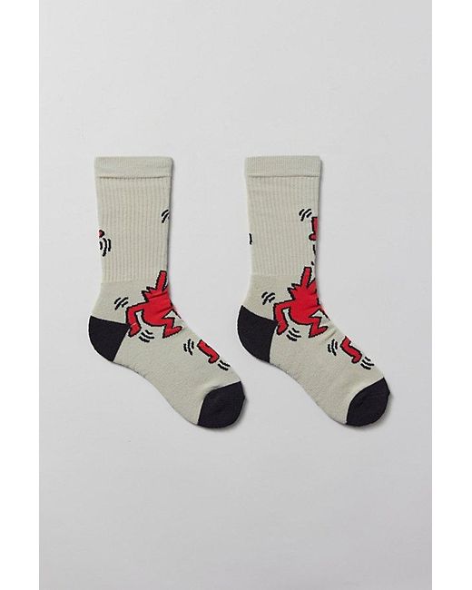 Urban Outfitters Natural Keith Haring Dancing Dogs Crew Sock for men