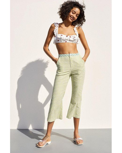 Leanna Gingham Cropped Flare Pant 