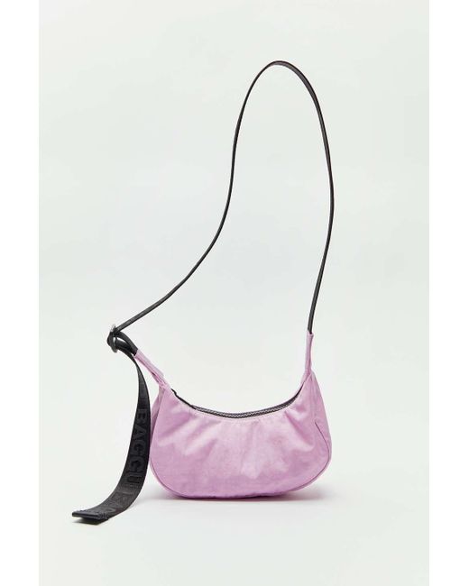 Baggu Pink Mini Nylon Crescent Shoulder Bag