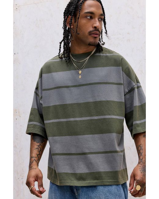 iets frans Gray Rocky Stripe T-shirt for men