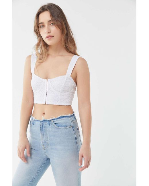 Urban Outfitters Multicolor Uo Claudia Lace Bustier Cropped Top