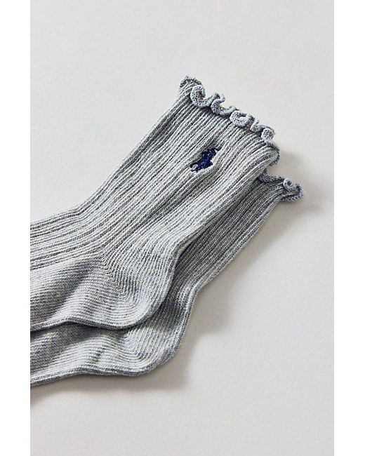 Polo Ralph Lauren Gray Lettuce Edge Ankle Sock
