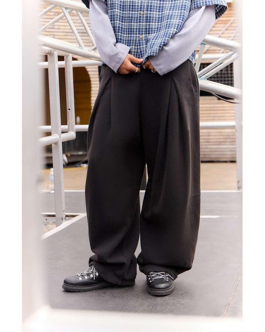 iets frans Black Rudi Box Pleat Joggers for men