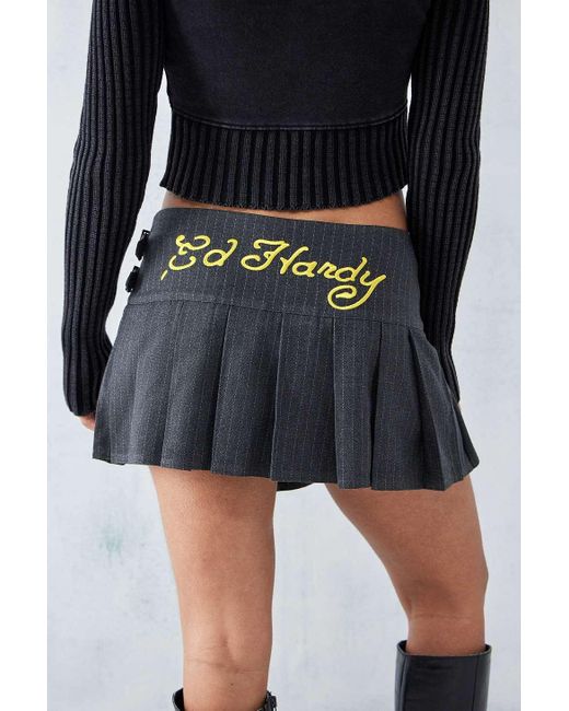 Ed Hardy Blue Grey Pinstripe Micro Kilt