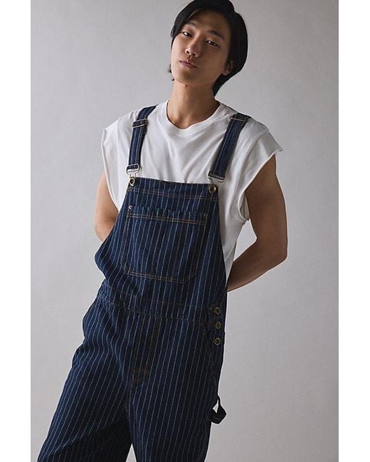 BDG Blue Nitro Baggy Pinstripe Denim Utility Overall for men