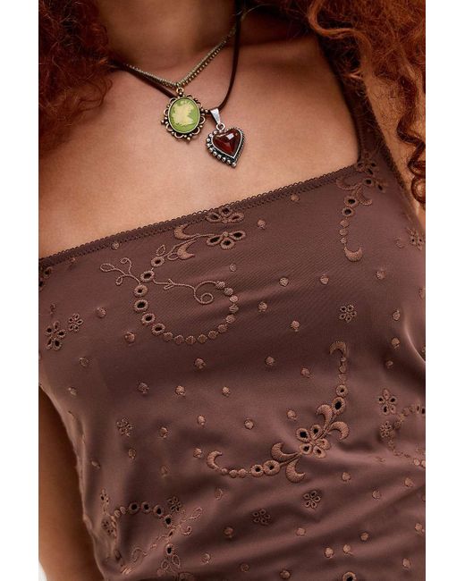 Out From Under White Broderie Square Neck Cami
