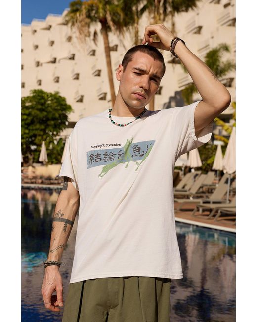 Urban Outfitters Natural Uo Ecru Jump To Conclusions T-shirt for men