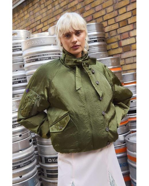Damson Madder Green Olive Joanie Bomber Jacket