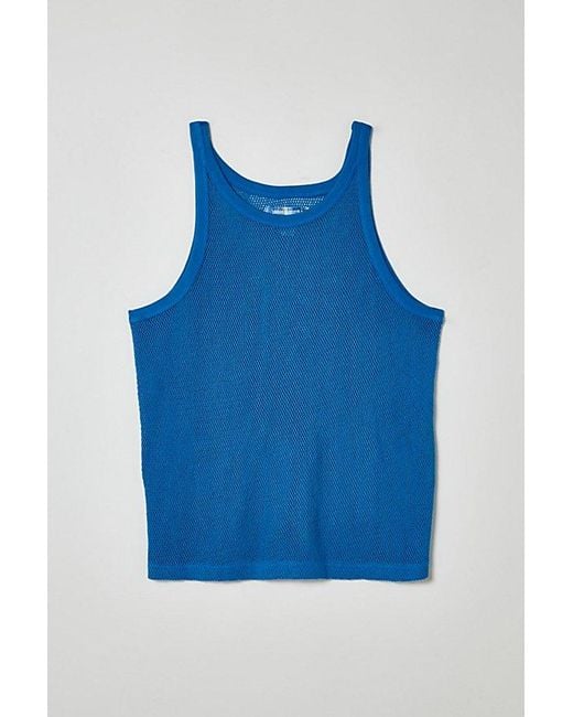 Urban Outfitters Blue Uo Slim Mesh Singlet Tank Top for men