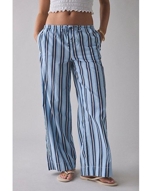 BDG Blue Joey Cotton Poplin Straight Leg Pull-On Pant