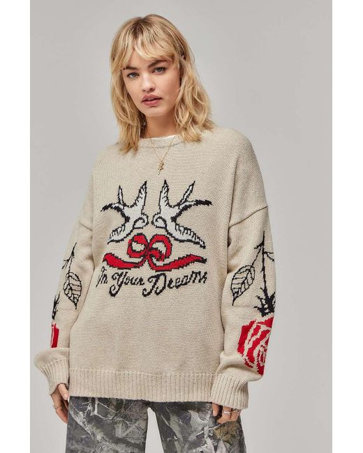 Urban Outfitters Natural Uo Swallows Knit Jumper