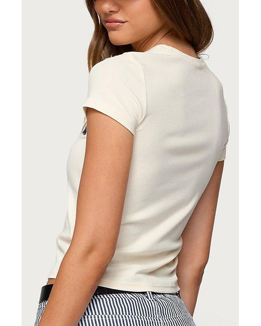 Edikted White Cali Babe T Shirt Top