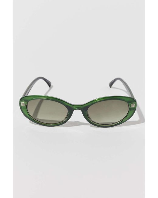 Urban Outfitters Green Brita Brushed Oval Sunglasses