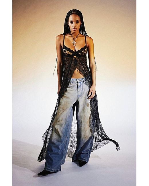 Jaded London Astoria Lace Bralette Top in Blue | Lyst