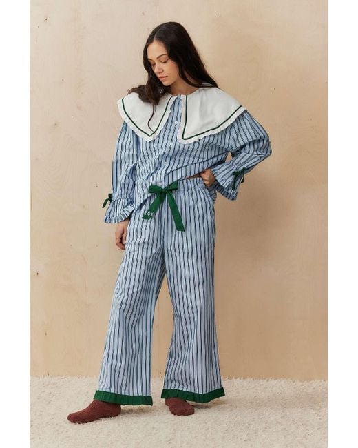 Damson Madder Blue Barbara Stripe Pyjama Set