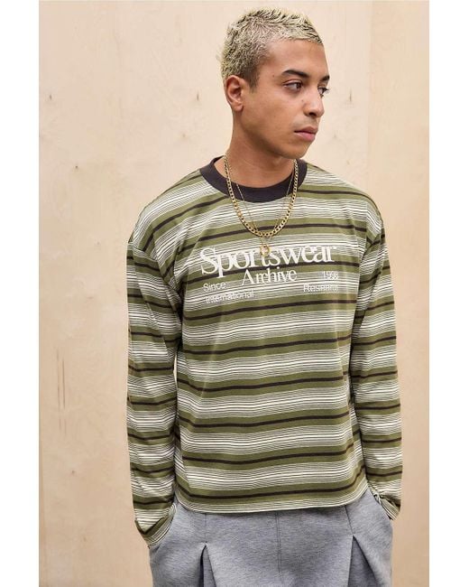 iets frans Green Sportswear Stripe Long Sleeve T-shirt for men