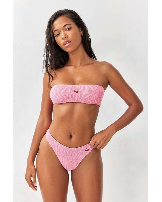 Urban Outfitters Pink Uo Seamless Bandeau Bikini Top