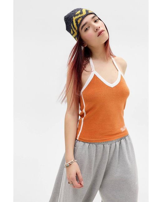 iets frans Orange Towelling Halter Vest Top Jacket