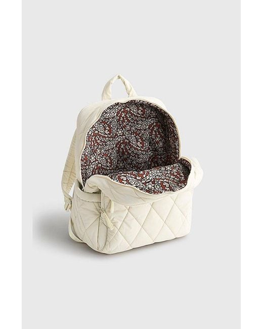 Vera Bradley White Quilted Nylon Large Bancroft Backpack