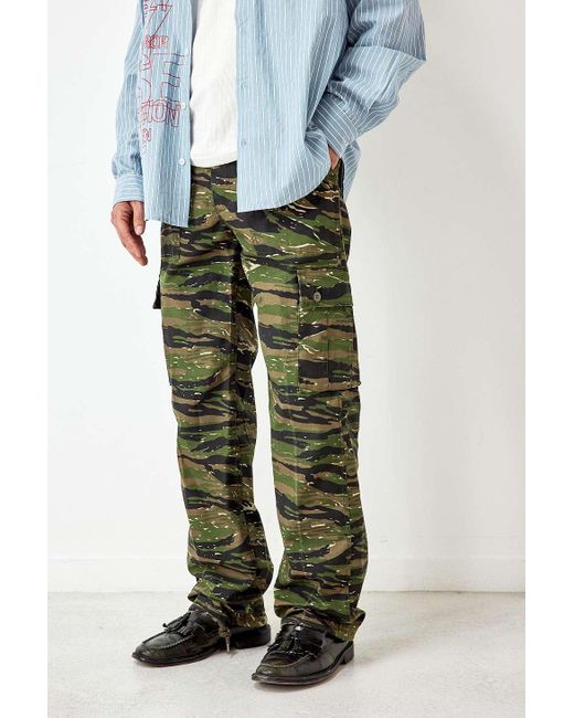 Urban Renewal White Salvaged Deadstock Toger Camouflage Cargo Pants for men