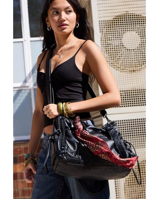 BDG Black Cindy Washed Faux Leather Bag