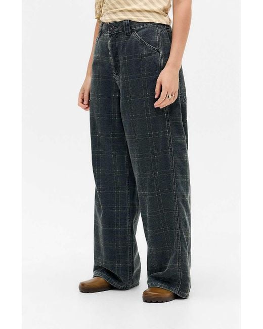 BDG Blue Moody Check Baggy Trousers