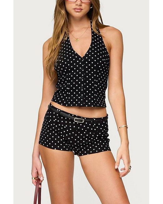 Edikted Black Twyla Polka Dot Halter Top