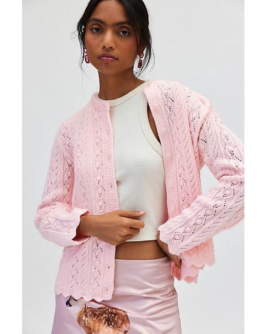 Urban Renewal Vintage Grandma Cardigan in Pink Lyst