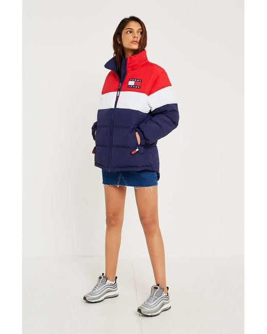 Tommy hilfiger red clearance white and blue jacket