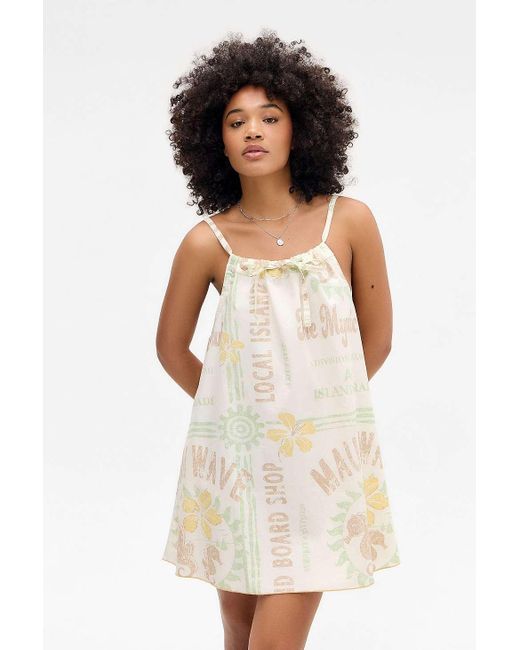 BDG White Eva Printed Mini Shift Dress