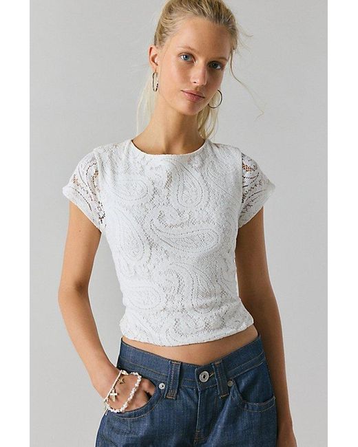 Kimchi Blue Gray Dani Open-Back Tie Tee