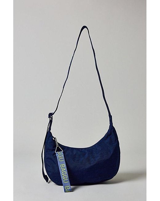 Baggu Blue Medium Nylon Crescent Bag