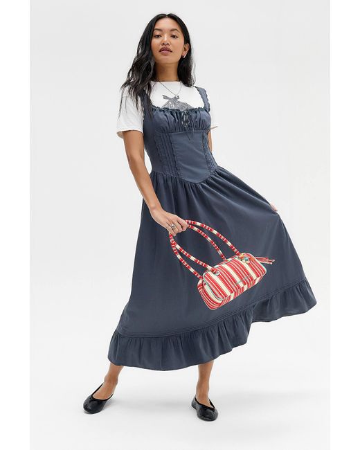 Kimchi Blue Blue Gabriette Drop Waist Prairie Maxi Dress
