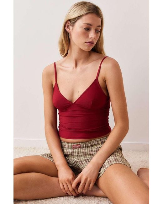Out From Under Red Je T'aime Stretch Cami Top