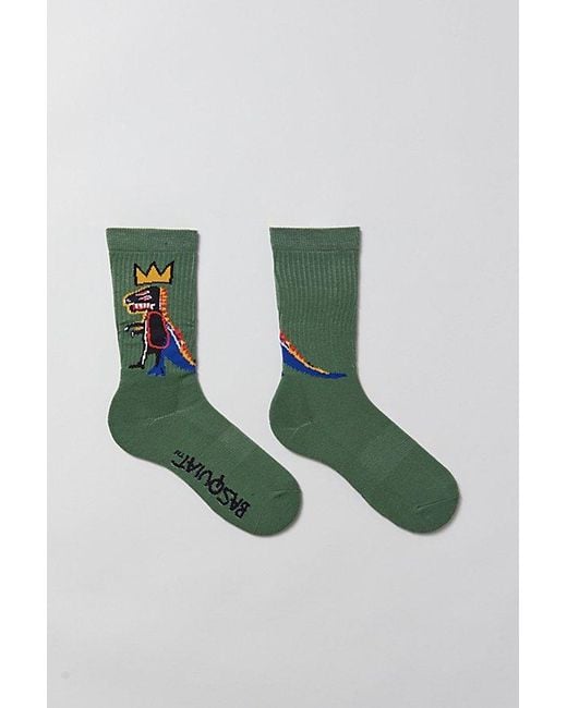 Urban Outfitters Green Basquiat Dino Crew Sock for men