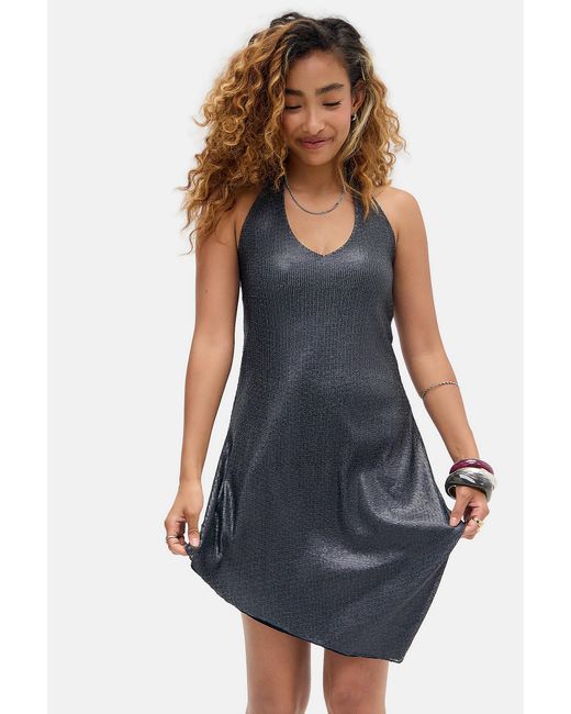 Silence + Noise Blue Silence + Noise Katie Plunge Sequin Mini Dress