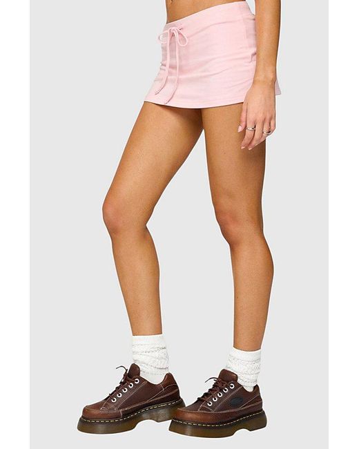 Edikted Pink Bayside Slitted Mini Skort