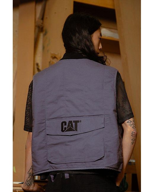 Caterpillar Brown Cat X Reclaimed La Uo Exclusive Zip-Up Vest Jacket for men