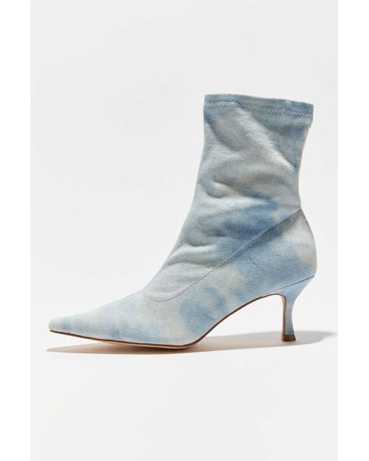 Urban Outfitters Blue Uo Kamila Denim Kitten Heel Ankle Boot