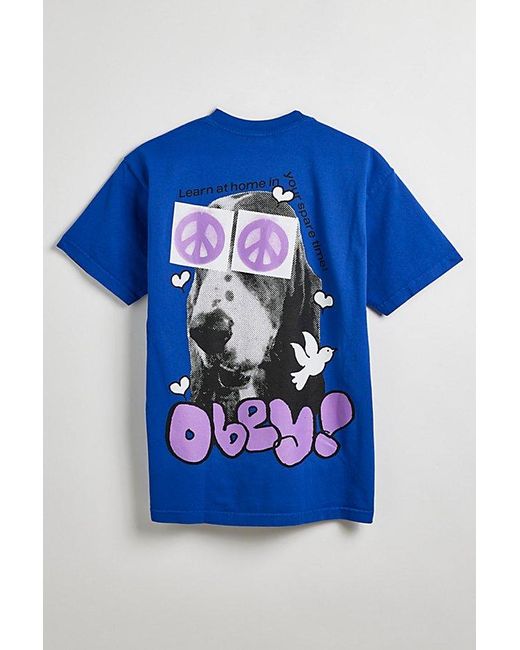 Obey Blue Peace Eyes Tee for men