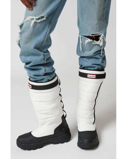 HUNTER Original Intrepid Insulated Buckle Tall Snow Boot In White,at