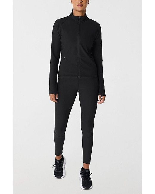 Asics Black Rib Knit Performance Jacket